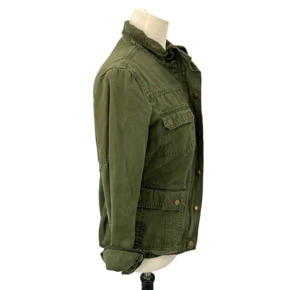 Kut From The Kloth 100% Cotton Green Military Full Zip Jacket Size Small - Picture 2 of 6